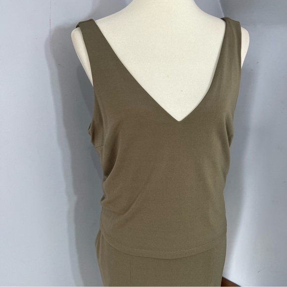 NWT Ralph Lauren Khaki Green Jersey Knit Comfortable Neutral Career Summer Dress - Picture 13 of 16